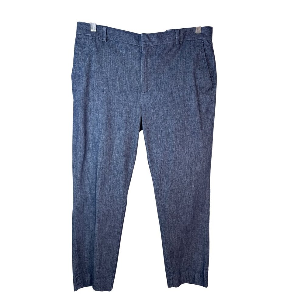 Banana Republic Size 31/12 Womens Avery Blue Slim Fit Trousers Cotton Blend - Picture 2 of 12